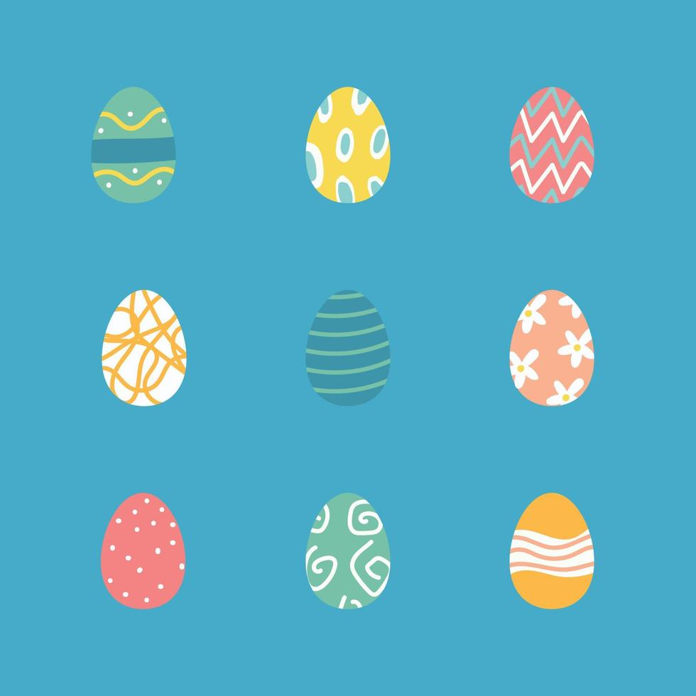 huevos pintados de pascua vector