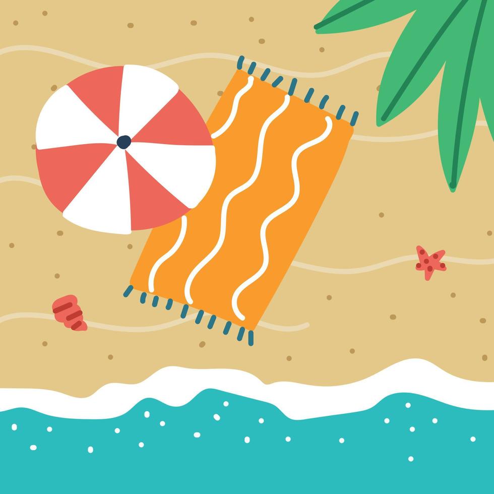 Doodle Illustration of Beach Time vector