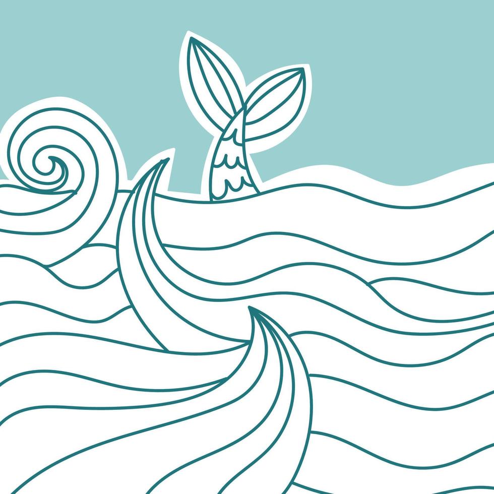 Mermaid in the Waves vector