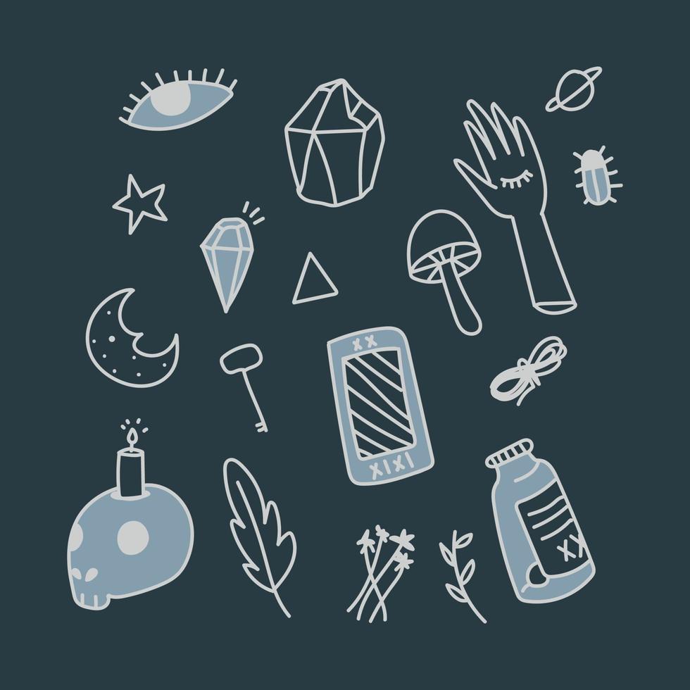 Esoteric Elements Doodles vector