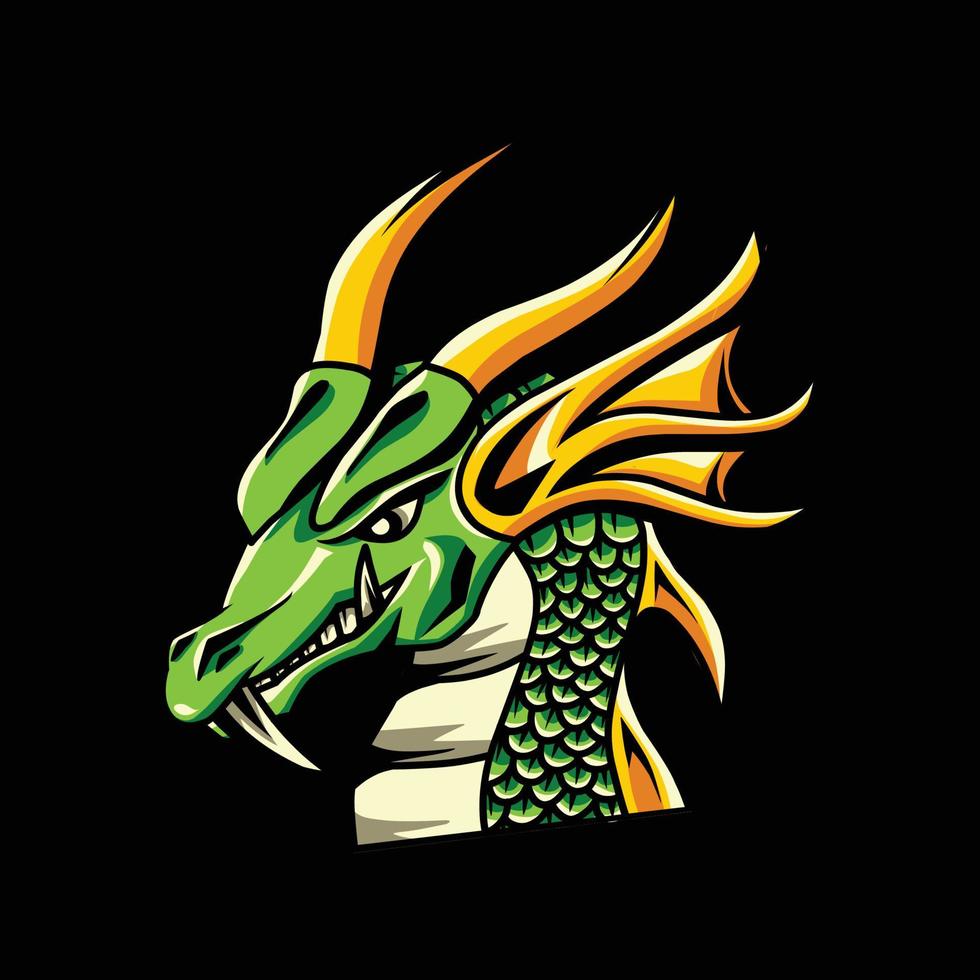 high quality illustration dragon head logo design suitable for esport logo use vector