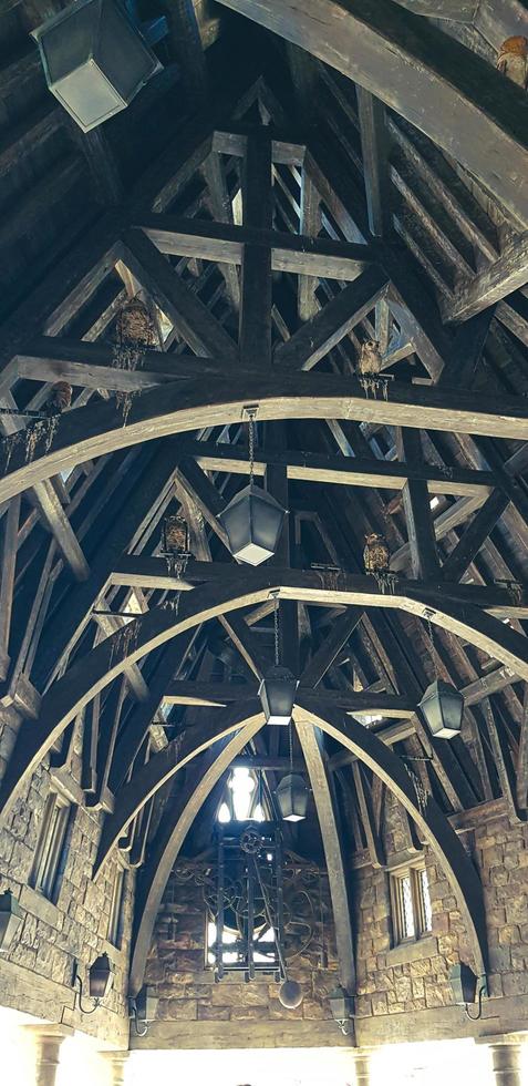 Osaka, Japan on April 8, 2019. This is a photo of the inner ceiling of the Hogwarts castle.