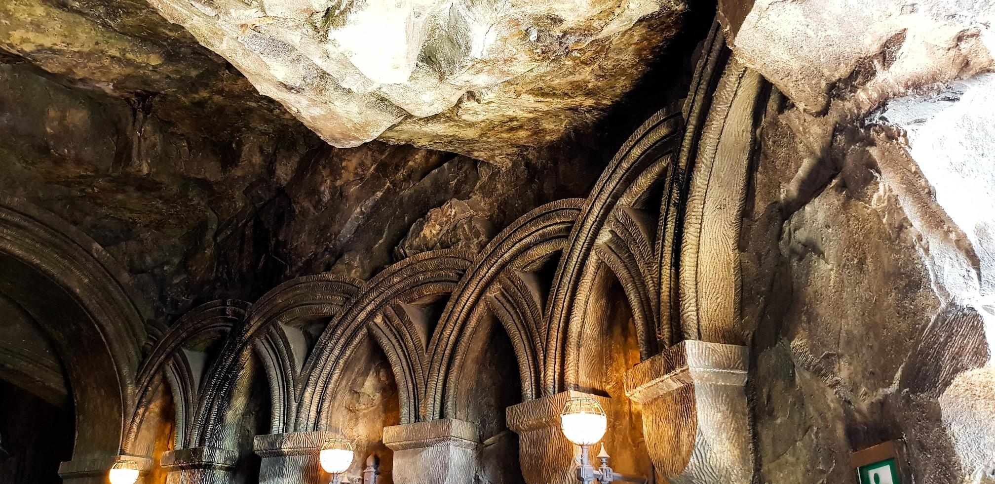 Osaka, Japan on April 8, 2019. This is a photo of the inner ceiling of the Hogwarts castle.