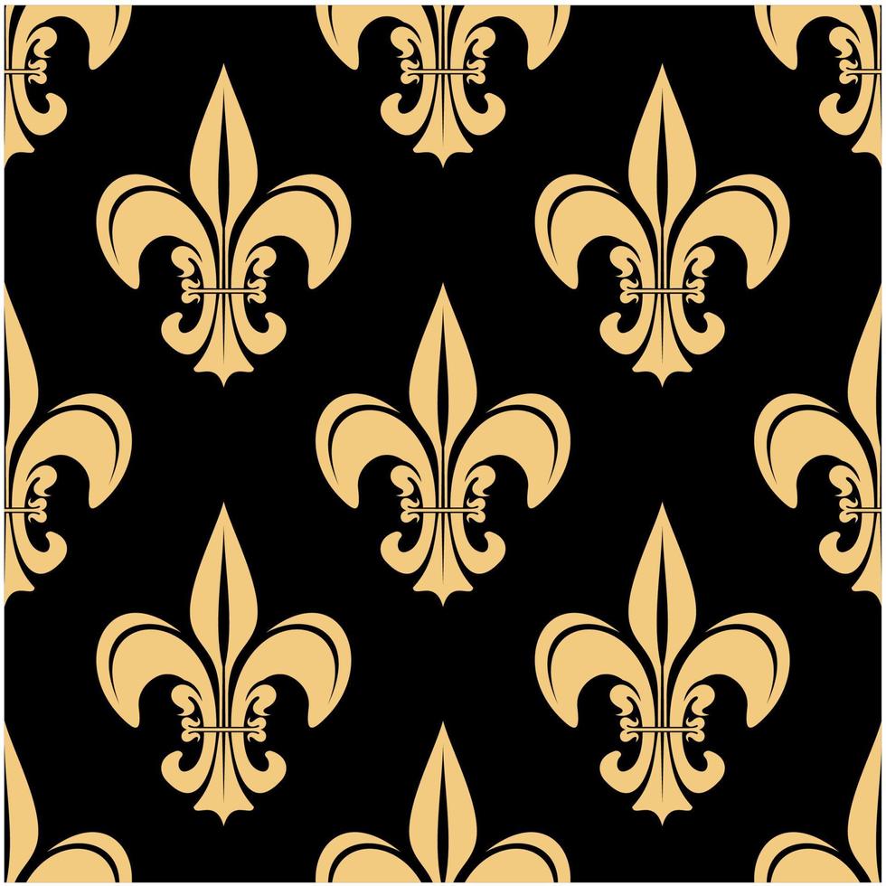 Gold and black french seamless pattern vector