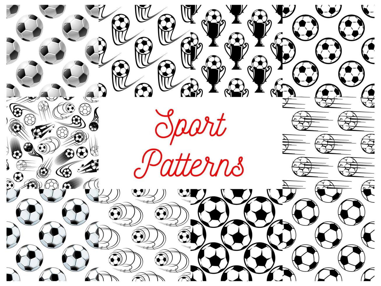 Sport seamless patterns with soccer balls vector