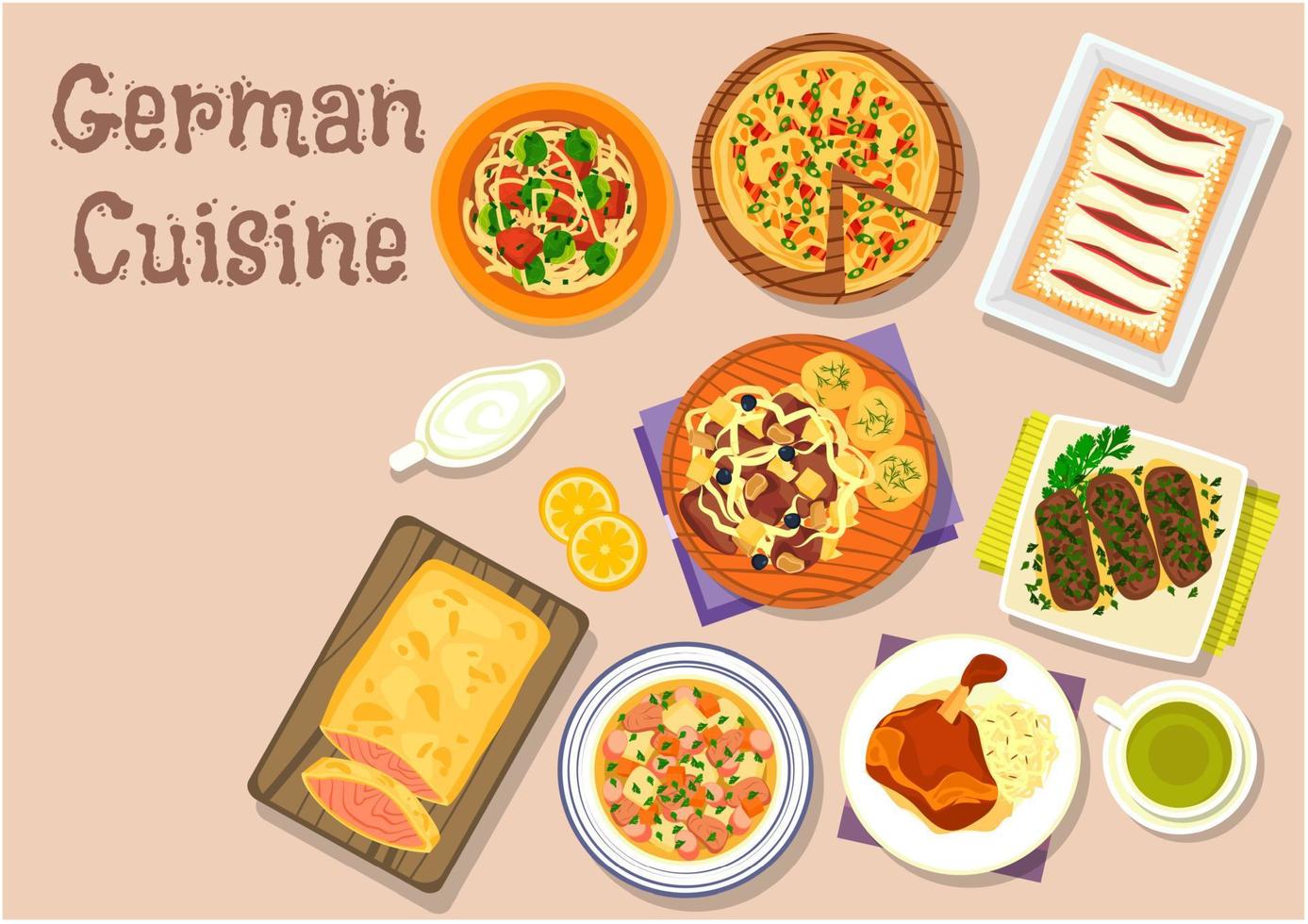 German cuisine lunch icon for menu design vector