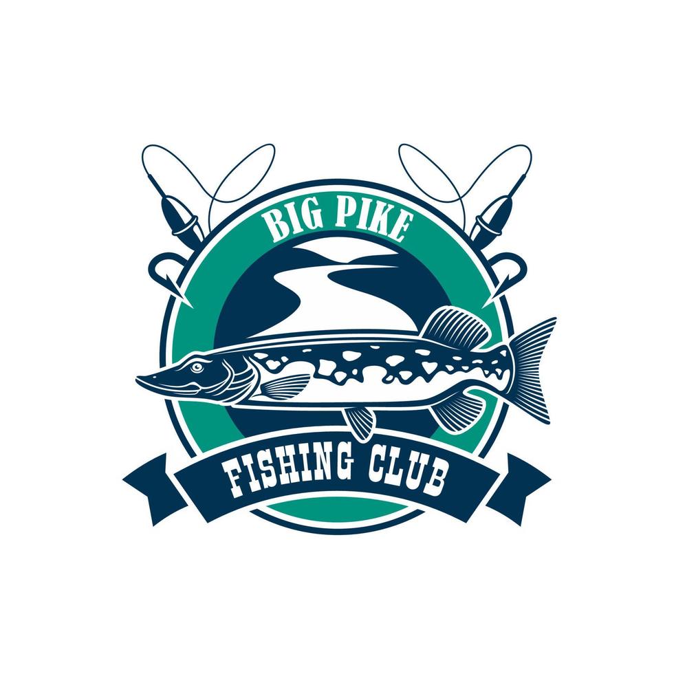 signo de insignia del club deportivo de pesca vector