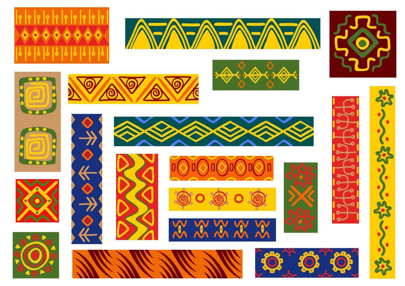 African ethnic ornaments and patterns vector