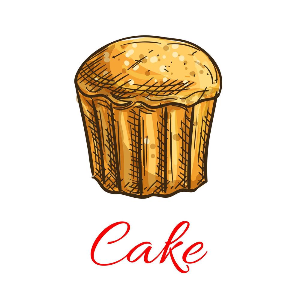 Cake sketch icon. Patisserie emblem vector