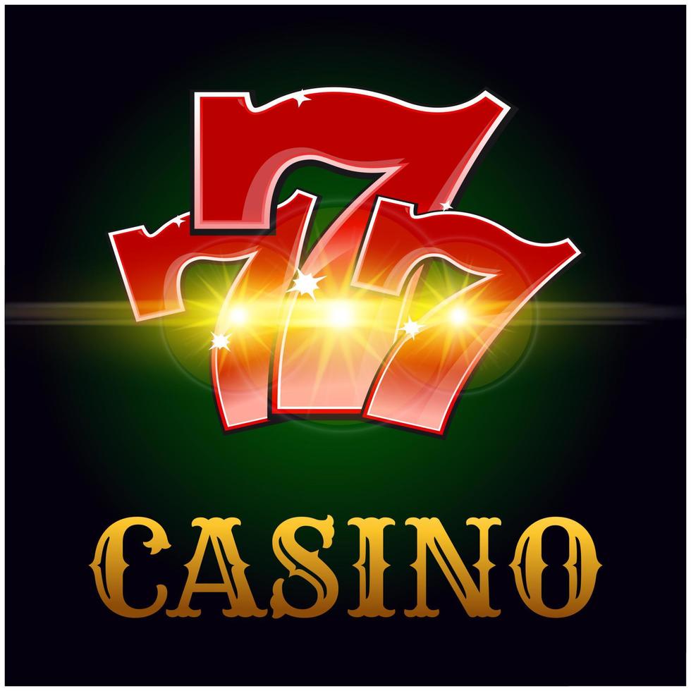 cartel de vector de casino con número de la suerte