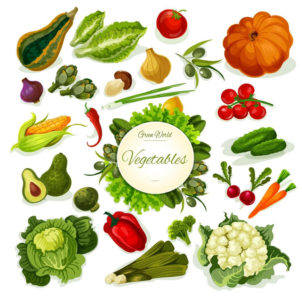 cartel de vector de comida vegana de verduras