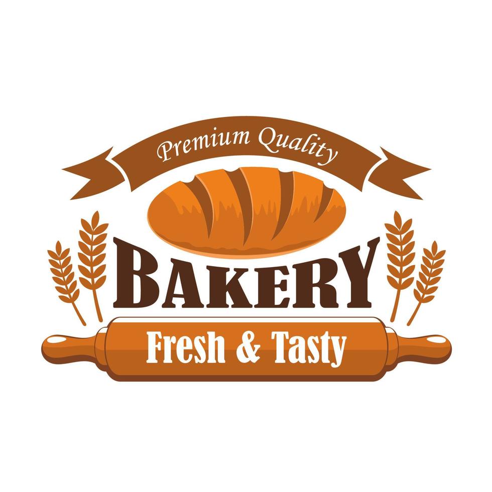 Fresh tasty bakery products premium quality label vector