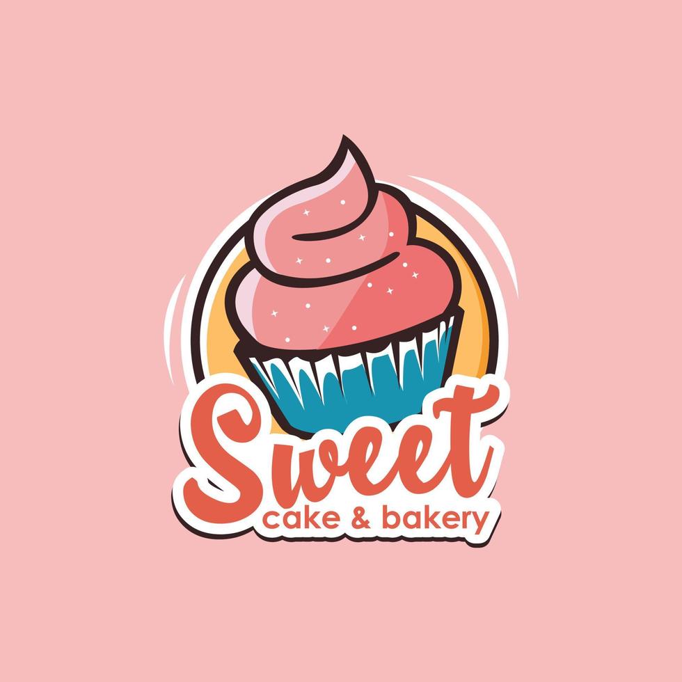 logo de panadería de cup cakes abstractos, plantilla de diseño vector