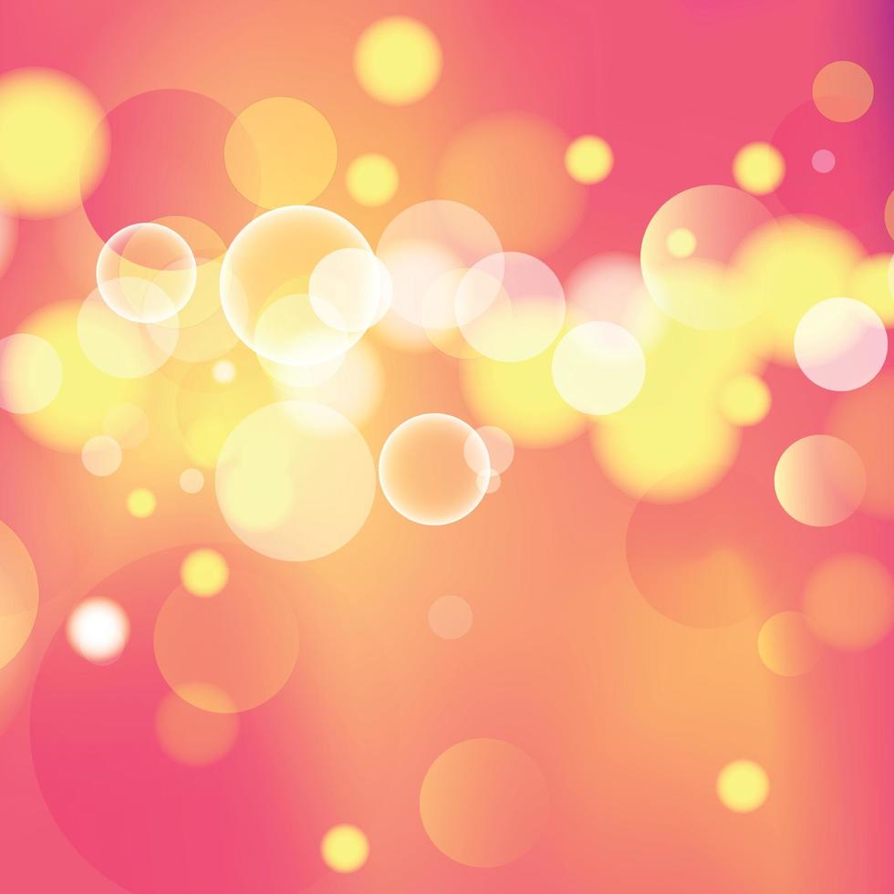 Abstract multicolored blurred bokeh on red background - Vector