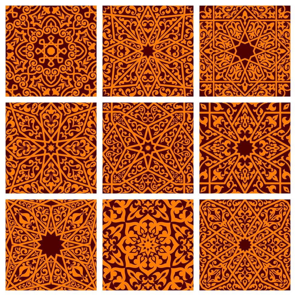 Arabic seamless ornamental pattern backgrounds vector