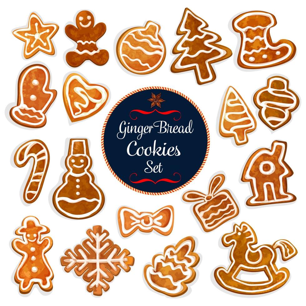 Christmas gingerbread cookie for xmas design vector