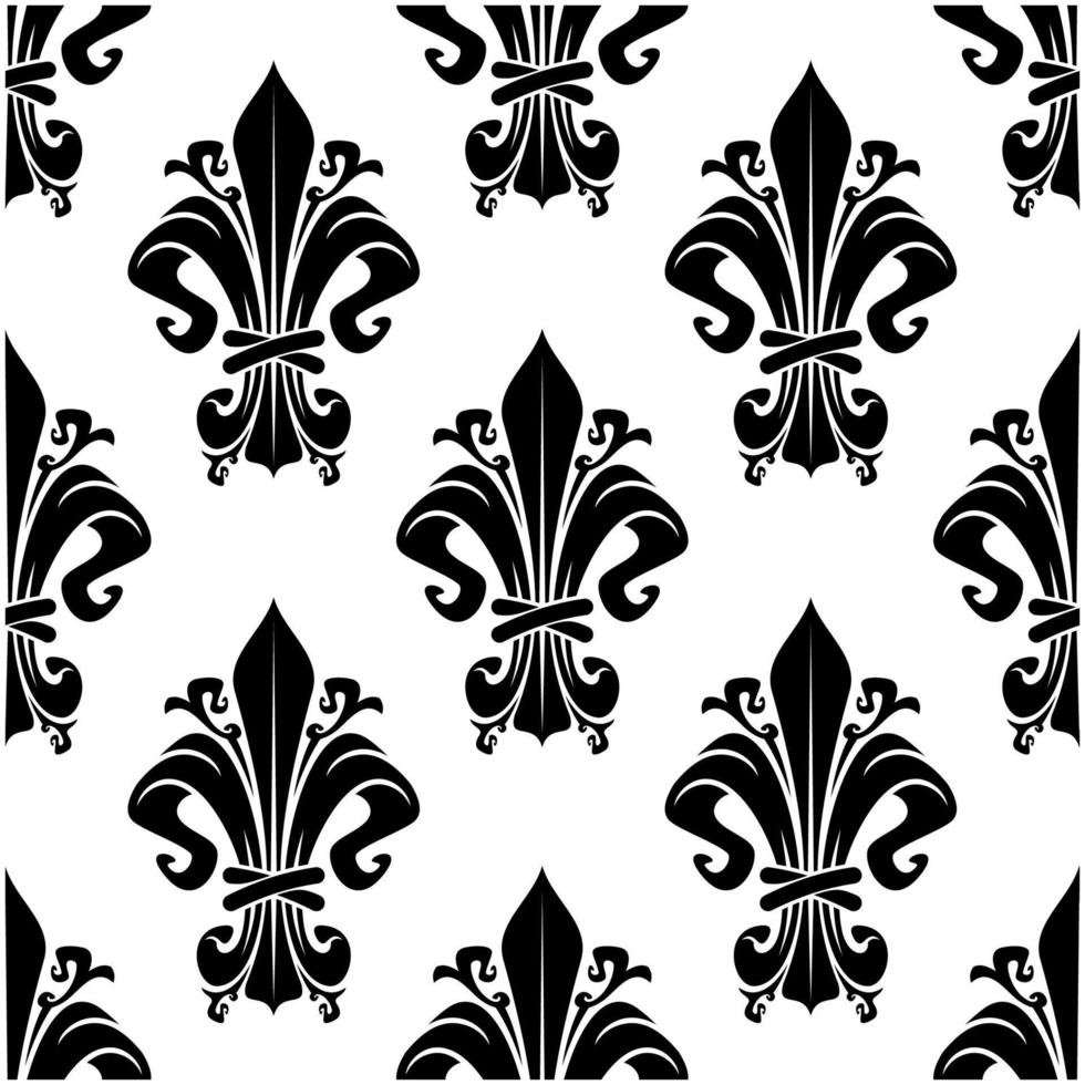 patrón transparente floral vintage blanco y negro vector