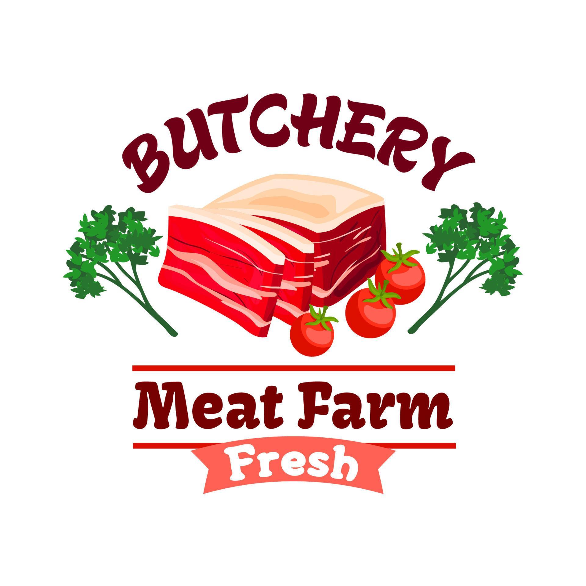 Bacon or pork meat label for butcher shop design 11791042 Vector Art at