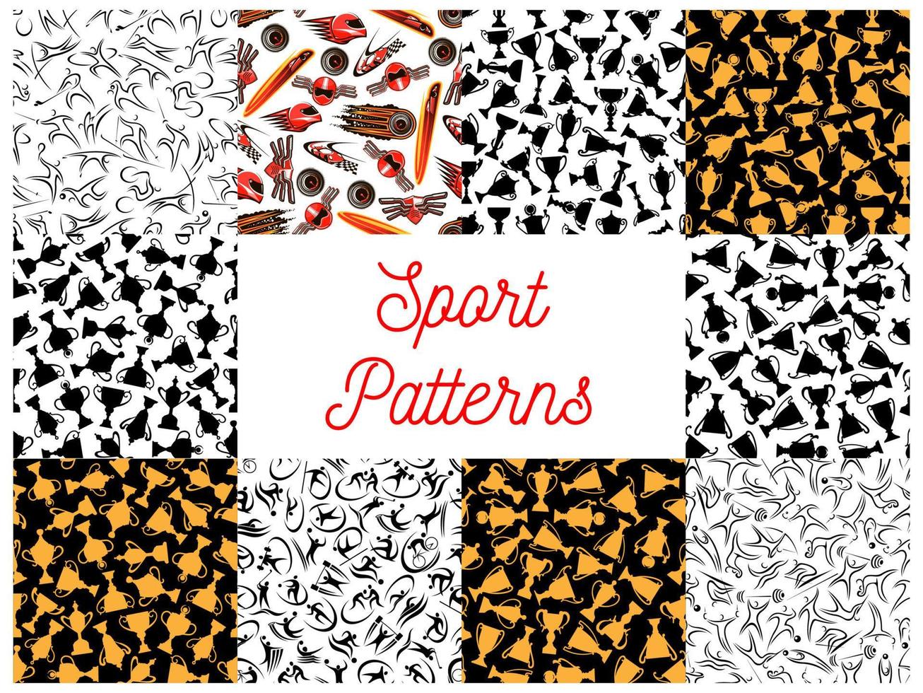 Sport seamless pattern set for sporting design vector