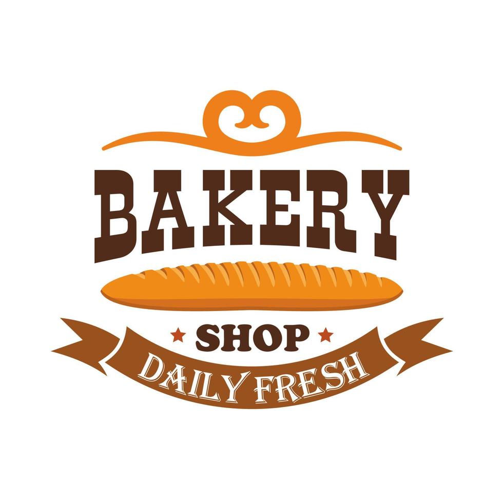 Bakery shop. Daily fresh baked wheat baguette vector