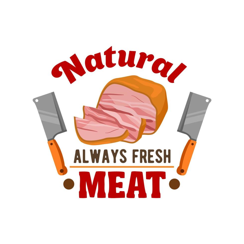 Fresh meat. Butcher shop, restaurant emblem vector