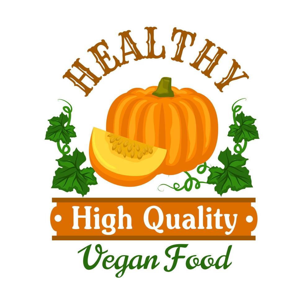 Autumn harvest pumpkin vegetable symbol vector