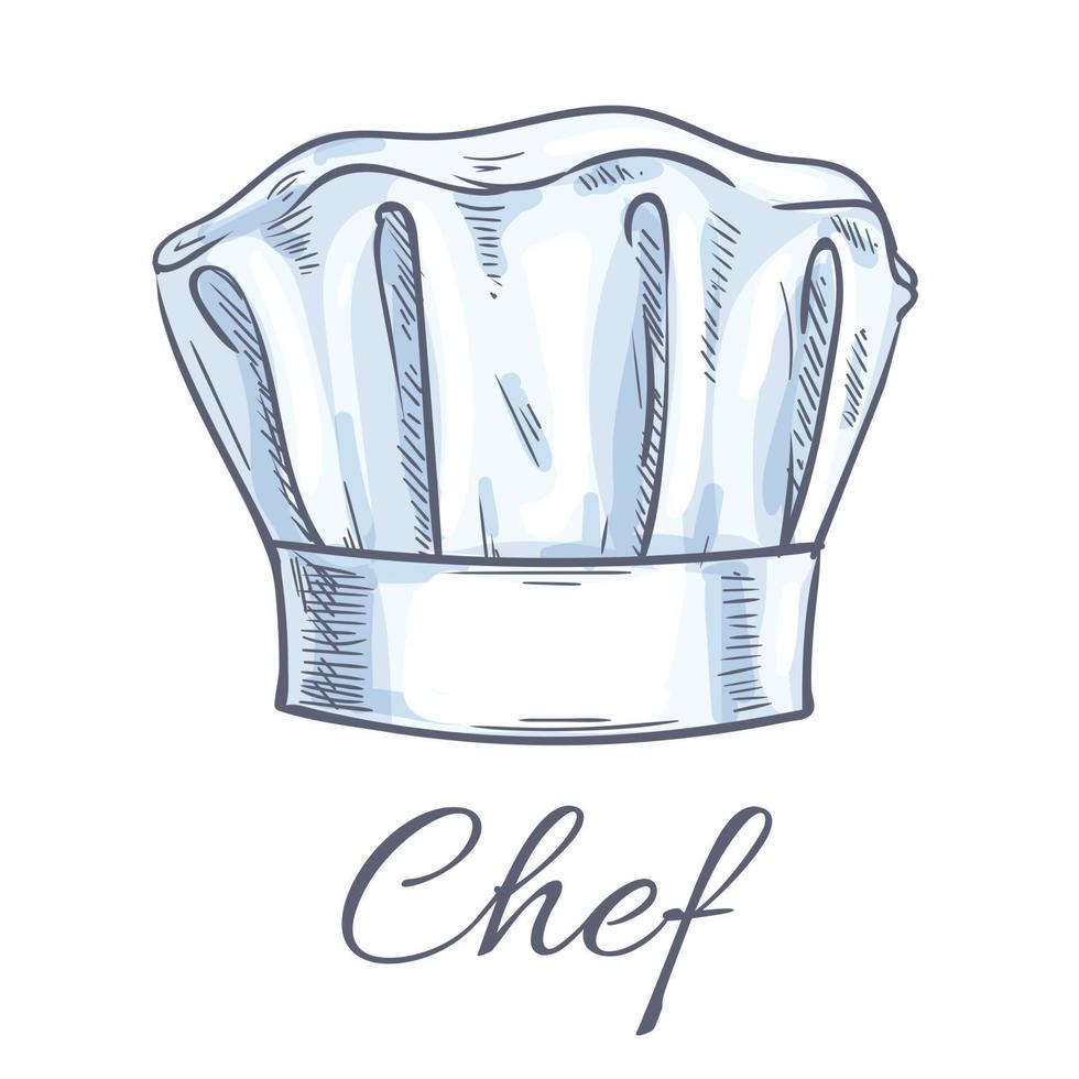 Chef toque vector sketch icon