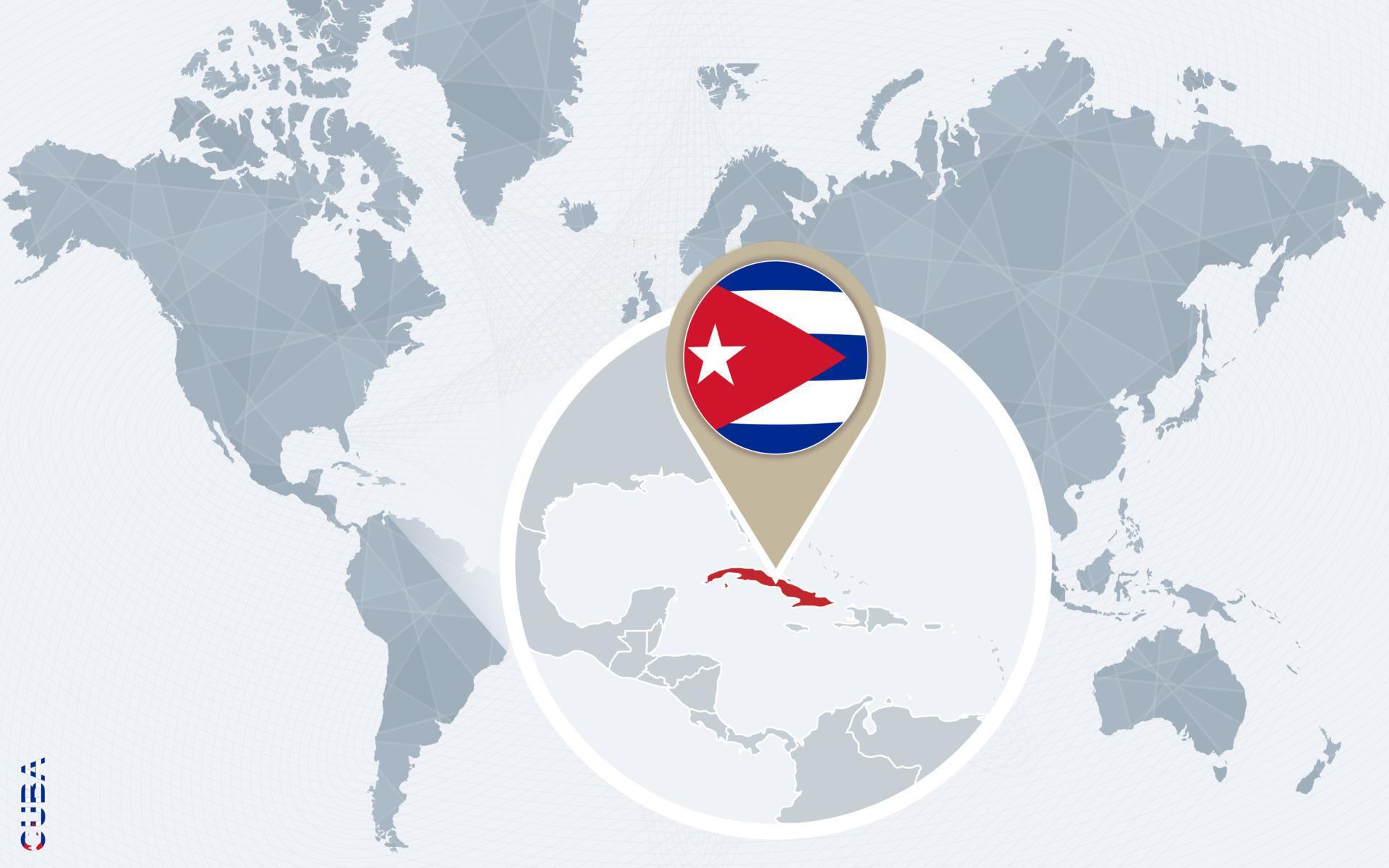 Abstract Blue World Map With Magnified Cuba 11791422 Vector Art At Abstract Blue World Map With Magnified Cuba Vector 