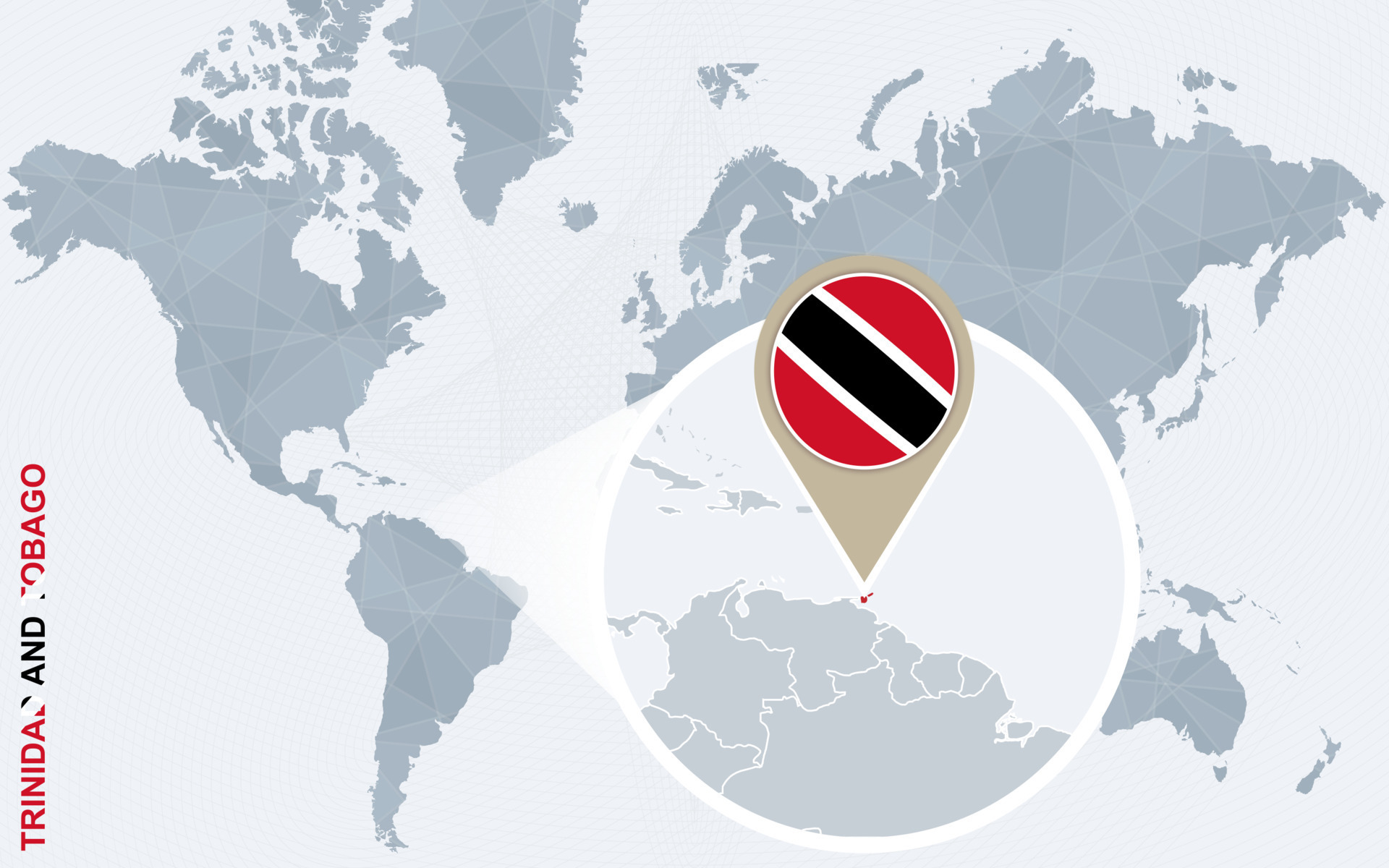 Abstract Blue World Map With Magnified Trinidad And Tobago 11791426 Abstract Blue World Map With Magnified Trinidad And Tobago Vector 