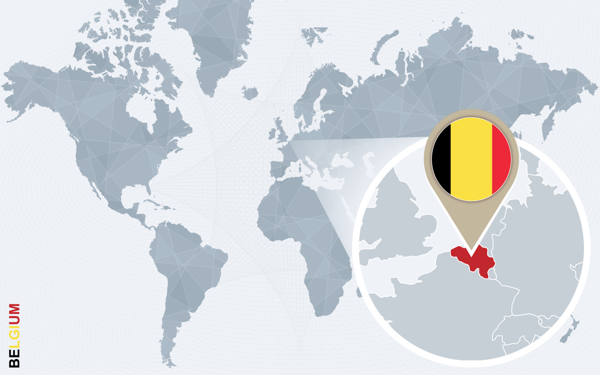 Abstract Blue World Map With Magnified Belgium 11791454 Vector Art At Abstract Blue World Map With Magnified Belgium Vector 