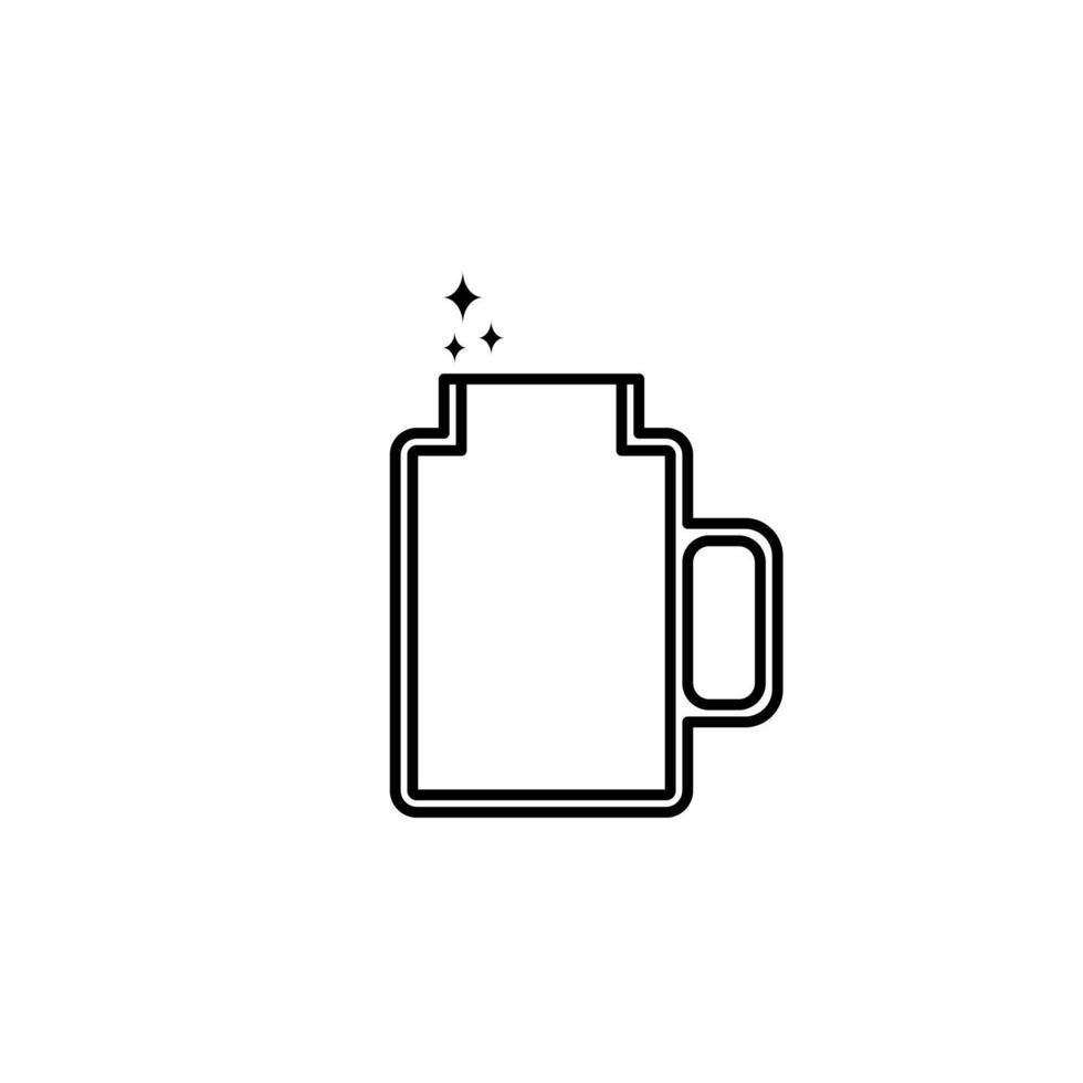 icono de tarro de cristal de taza brillante sobre fondo blanco. simple, línea, silueta y estilo limpio. en blanco y negro. adecuado para símbolo, signo, icono o logotipo vector