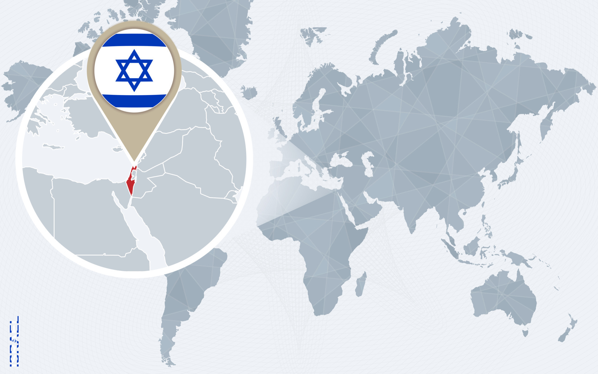Abstract Blue World Map With Magnified Israel 11791529 Vector Art At Abstract Blue World Map With Magnified Israel Vector 