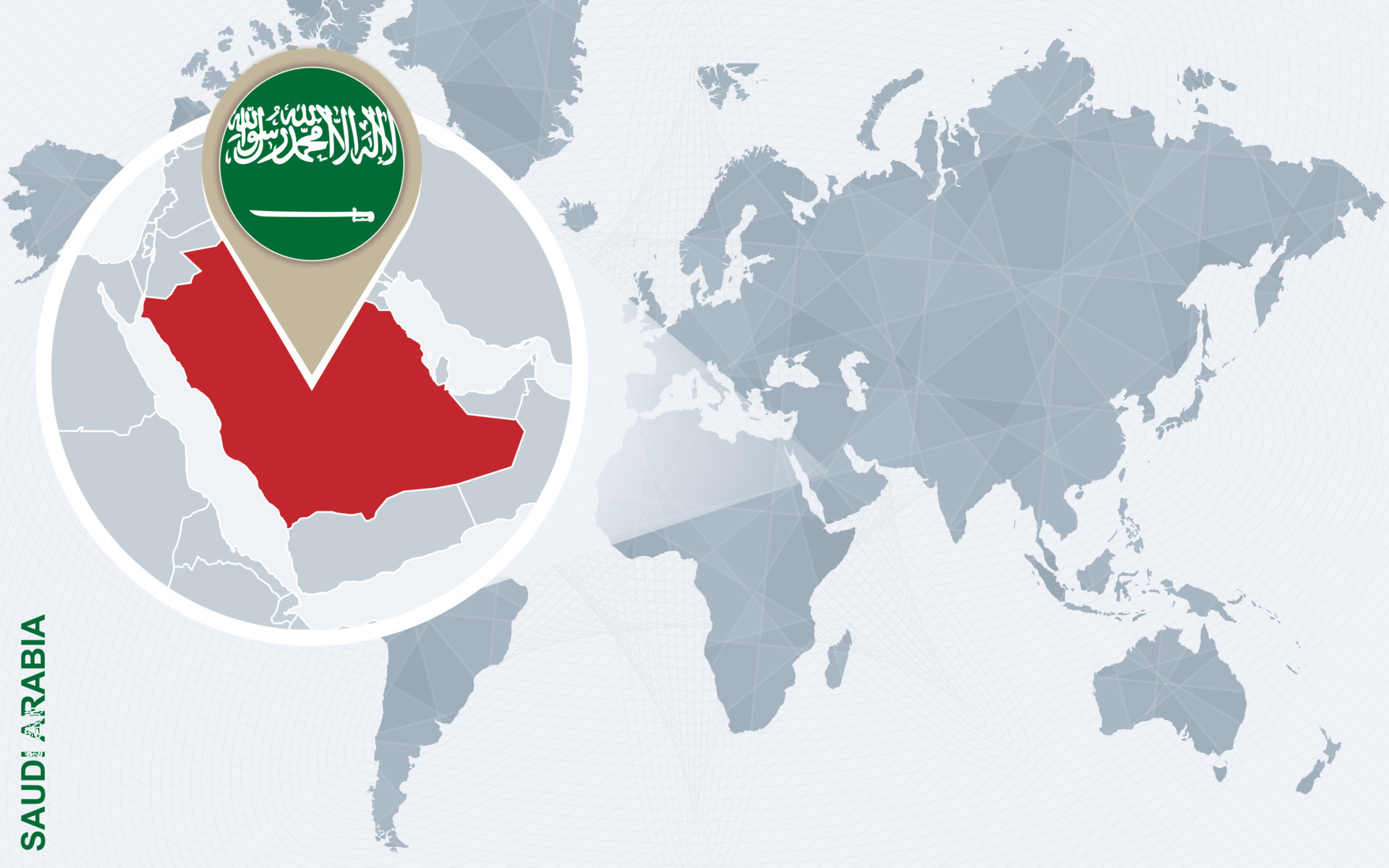 Abstract Blue World Map With Magnified Saudi Arabia 11791670 Vector Abstract Blue World Map With Magnified Saudi Arabia Vector 