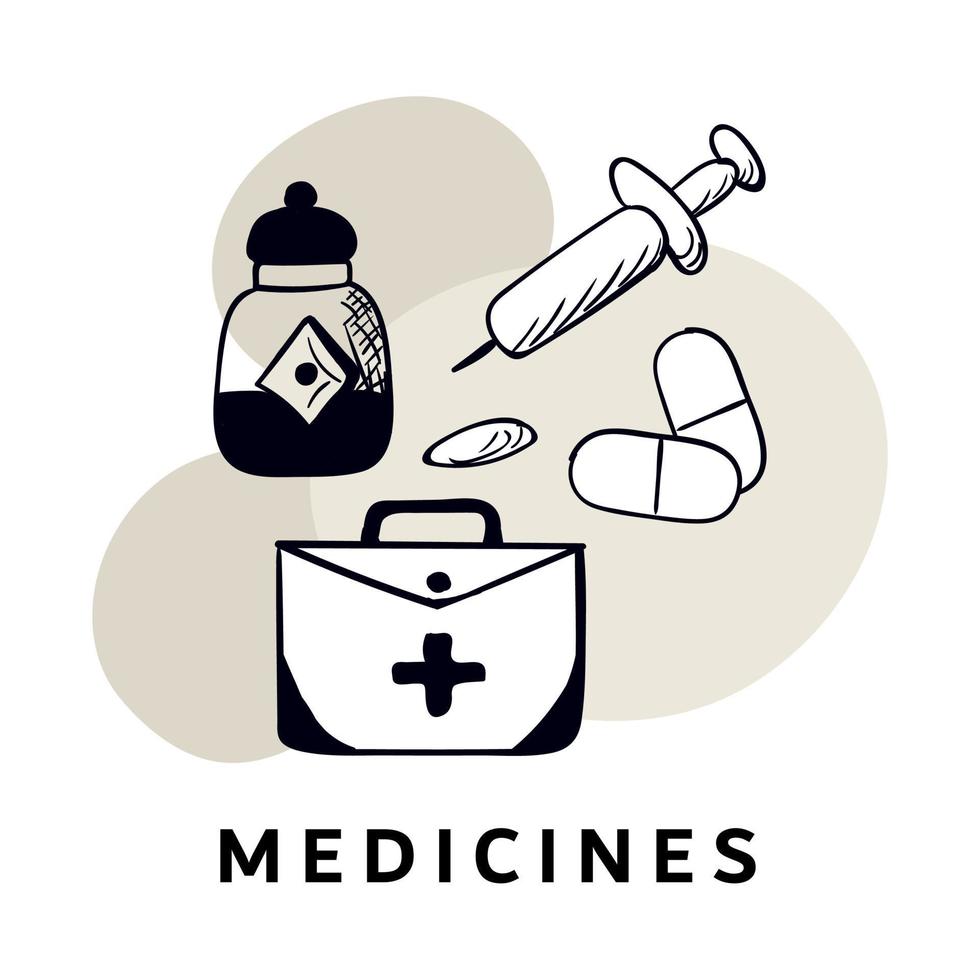 Clipart of medical items vector