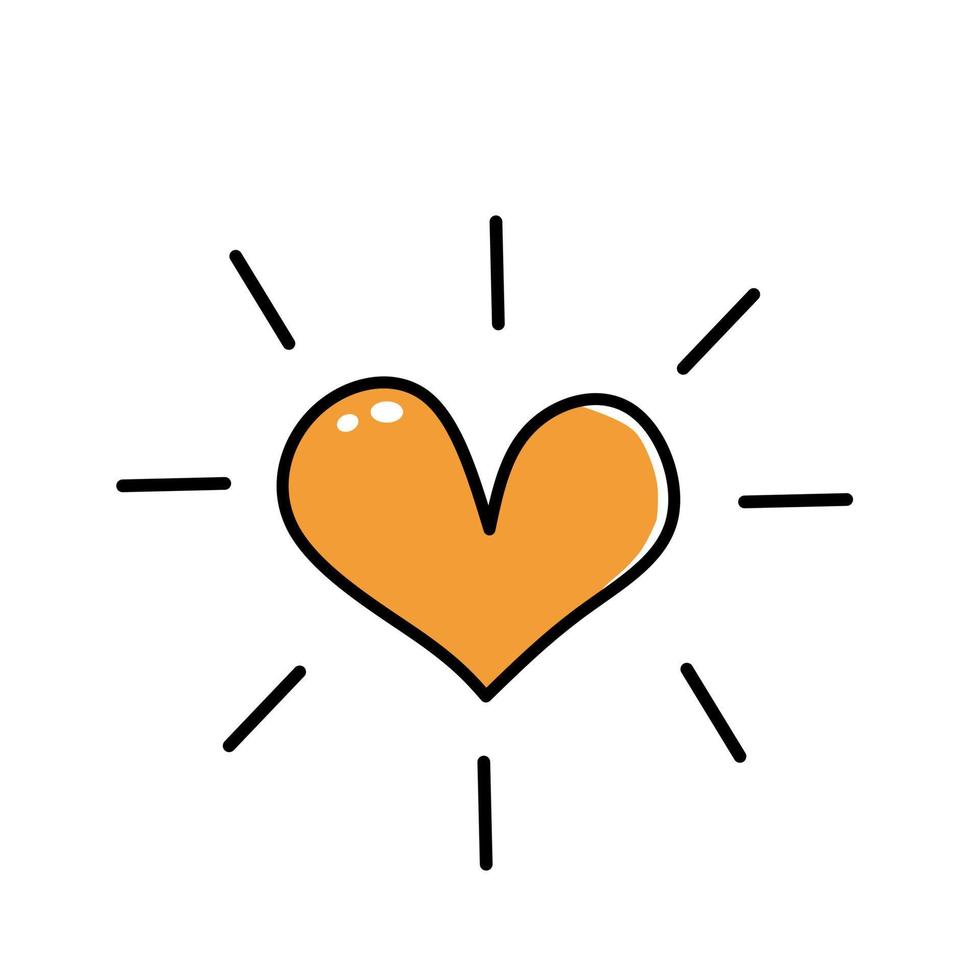 ilustración de icono de corazón sobre fondo blanco. contorno negro la línea en forma de corazón. plantilla para pancartas, afiches, tarjetas de felicitación del día de san valentín. vector