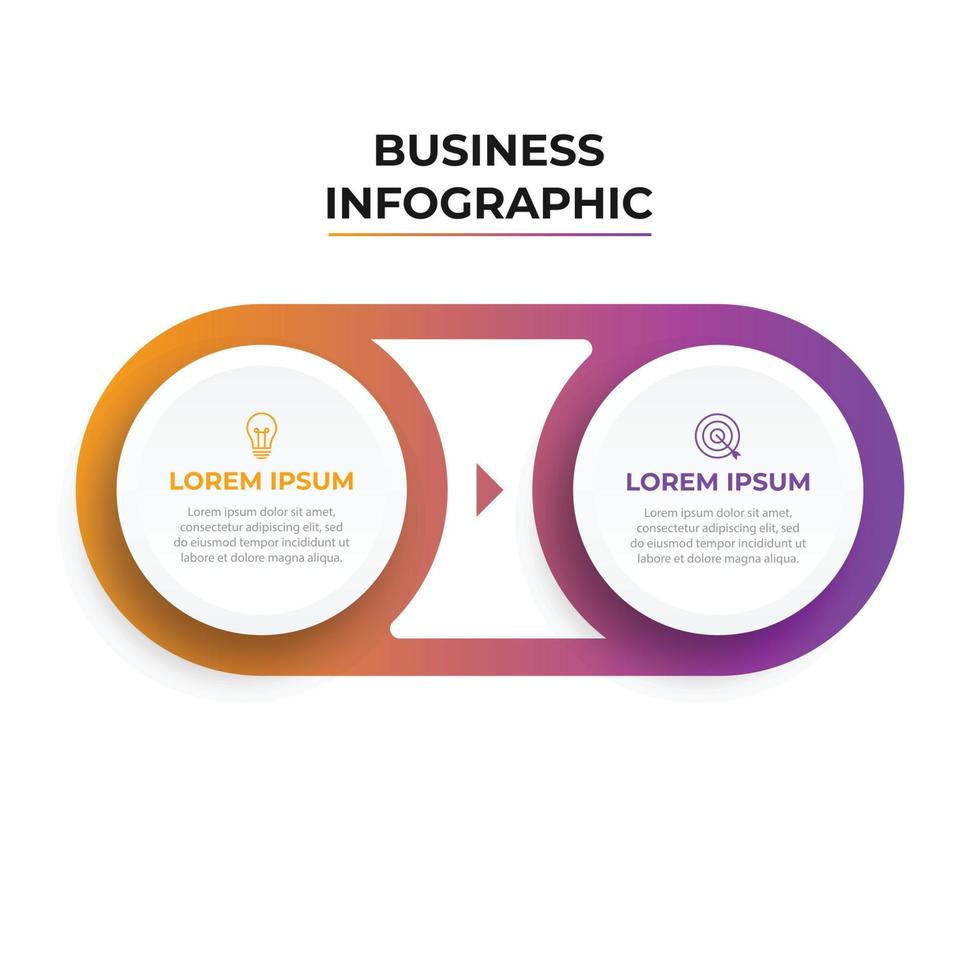 Infographic label design template with icons and 2 options or steps vector