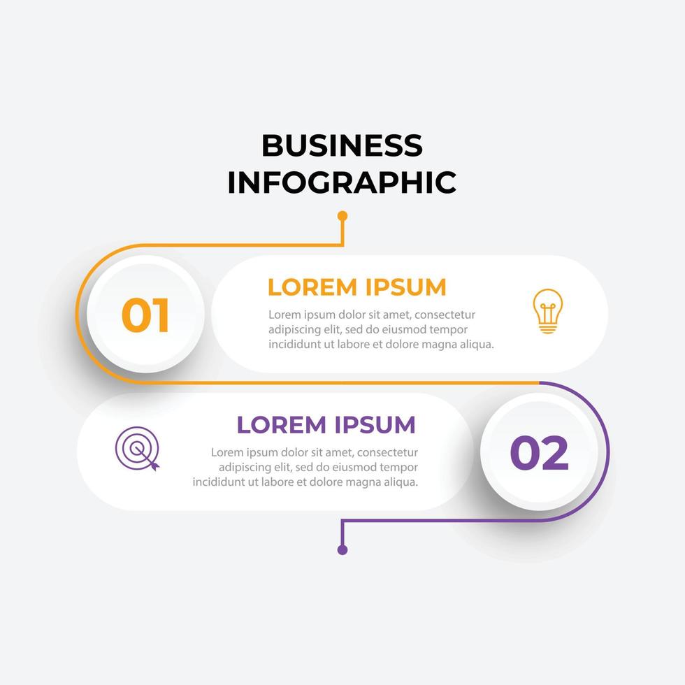 Thin line infographic template, business concept with 2 options, step or process vector