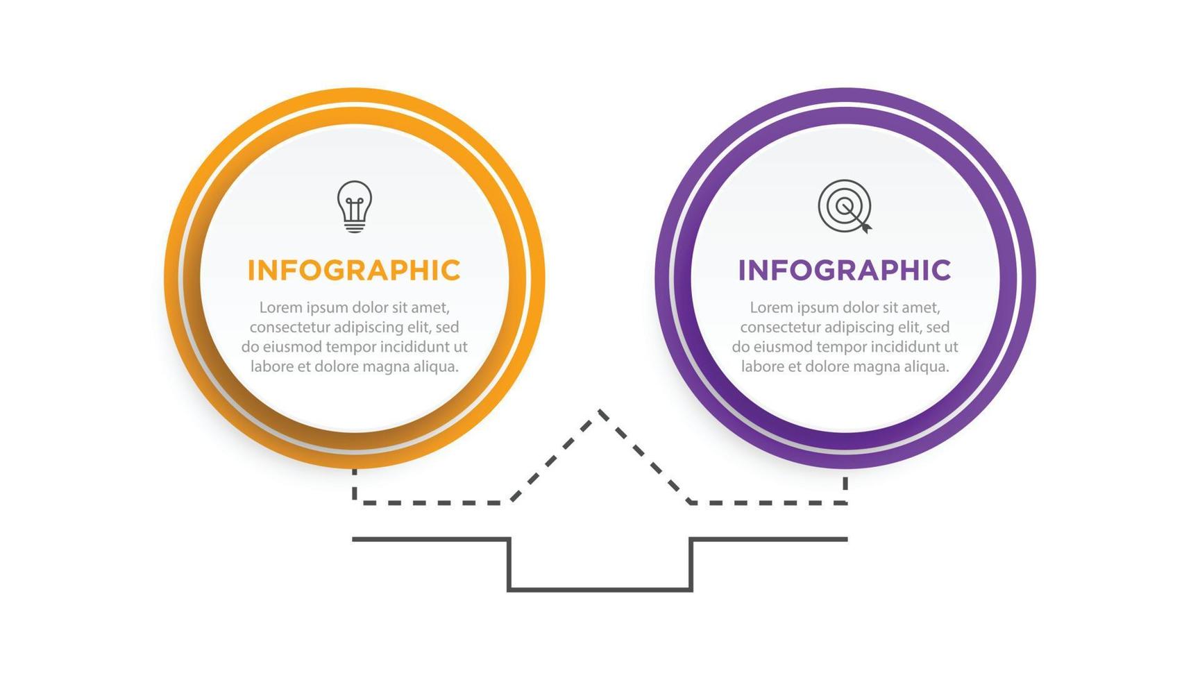 Thin line infographic template, business concept with 2 options, step or process vector