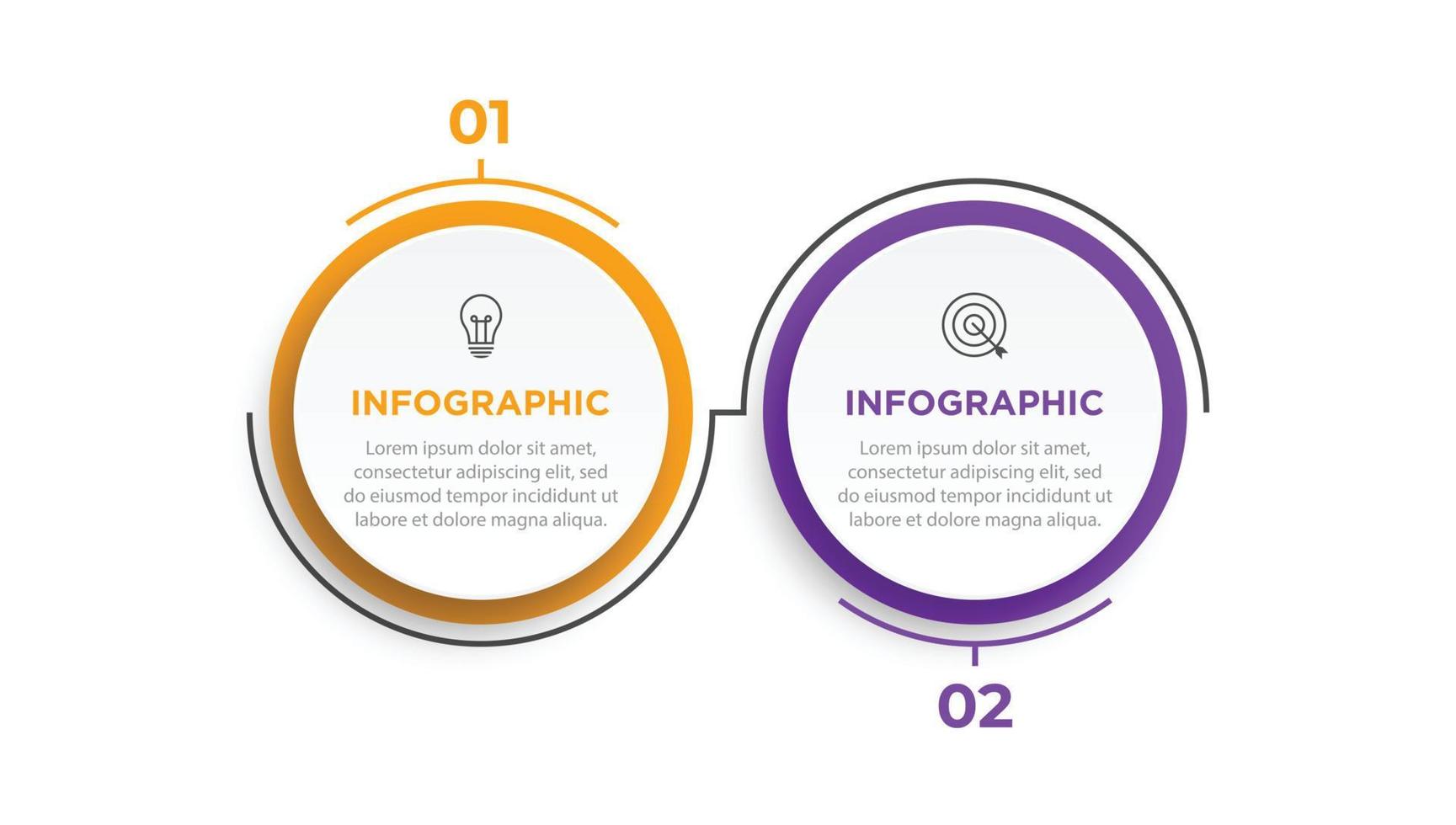 Thin line infographic template, business concept with 2 options, step or process vector