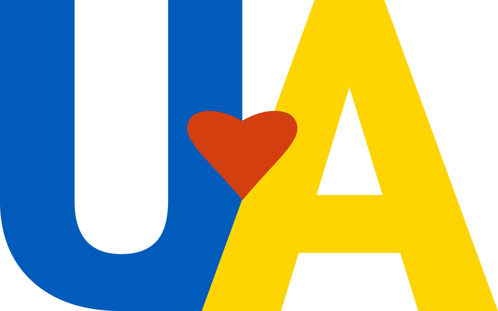 Ua letters icon sign ukraine flag color Royalty Free Vector