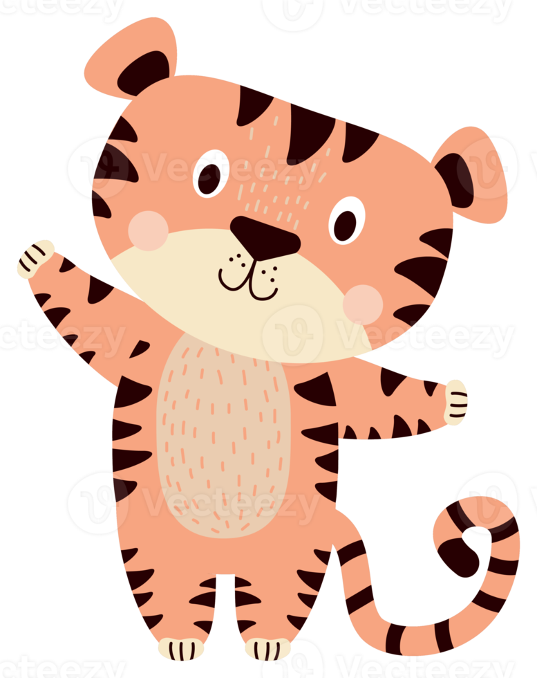 carino divertente tigre personaggio png