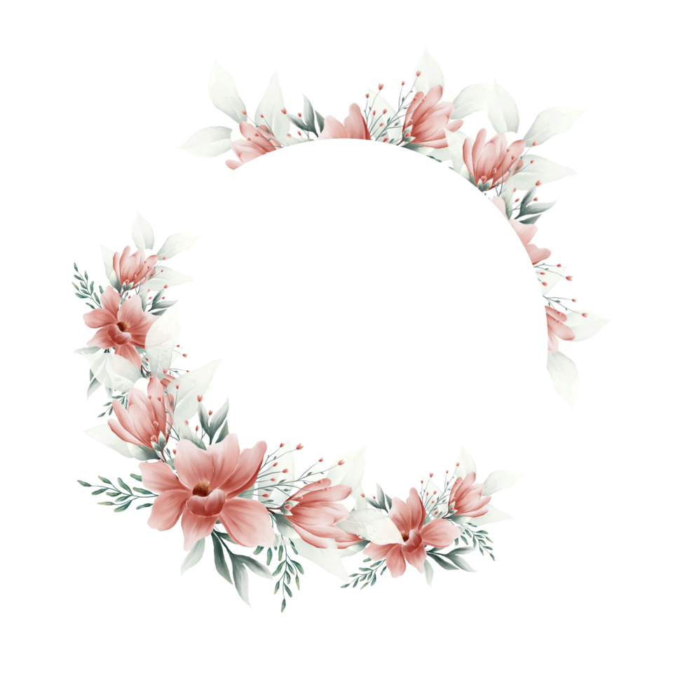 Wreaths of watercolor flowers png