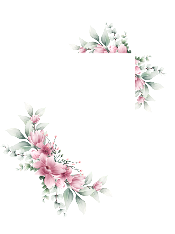 cornice di fiori ad acquerello png