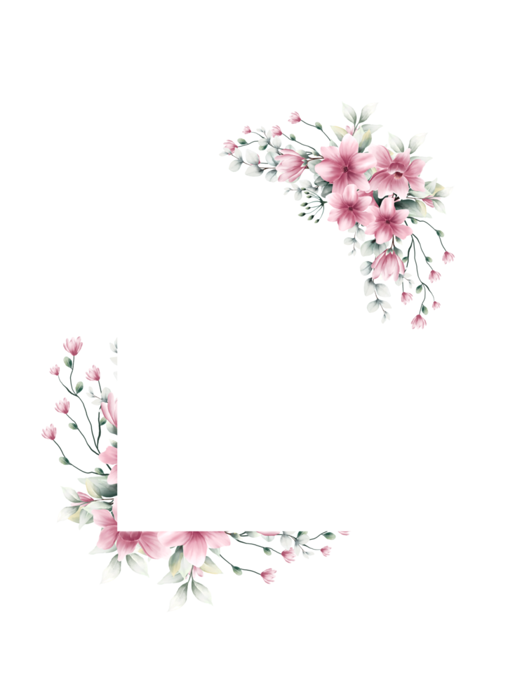 cornice di fiori ad acquerello png