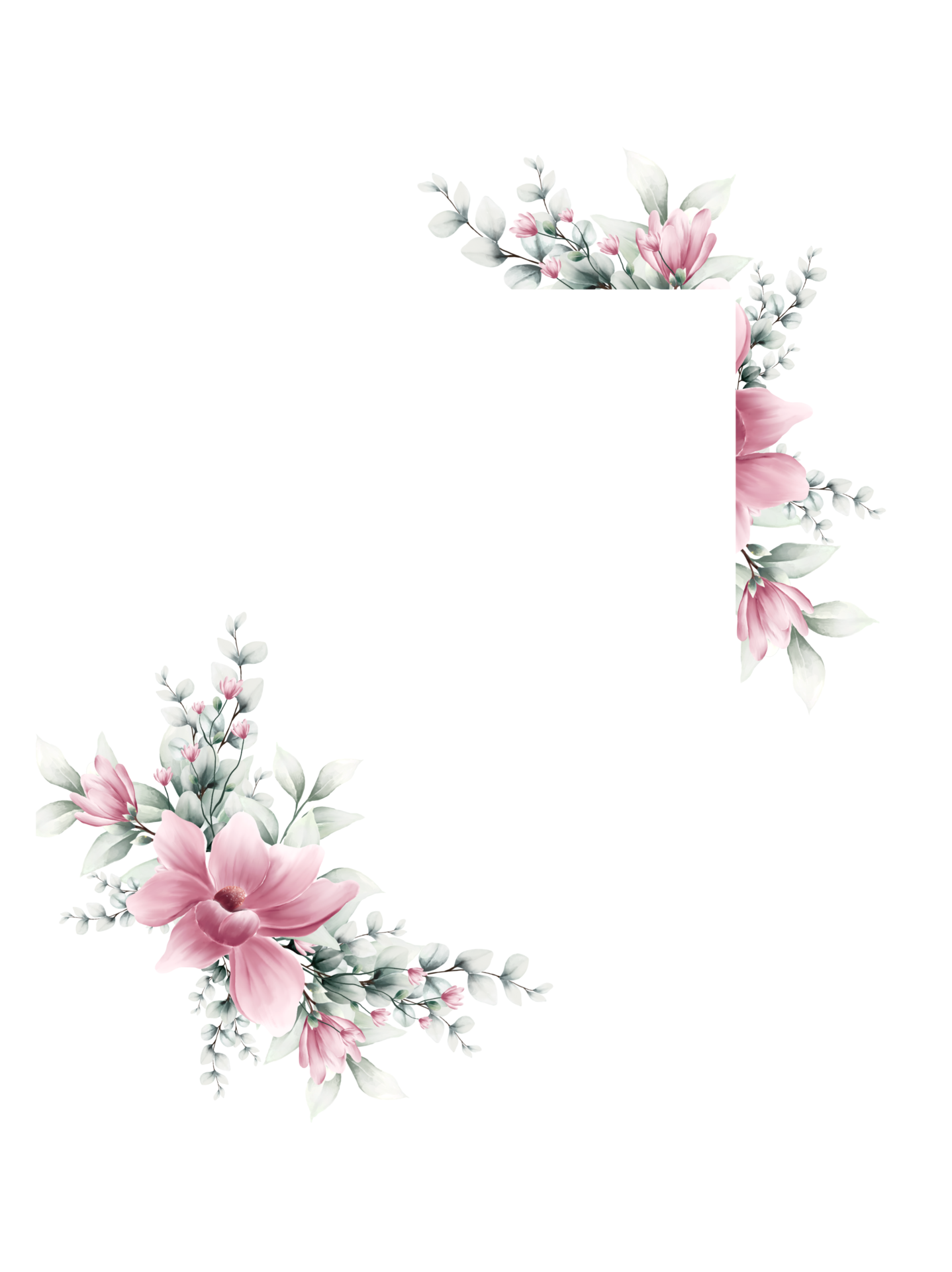 Watercolor flower frame 11791950 PNG