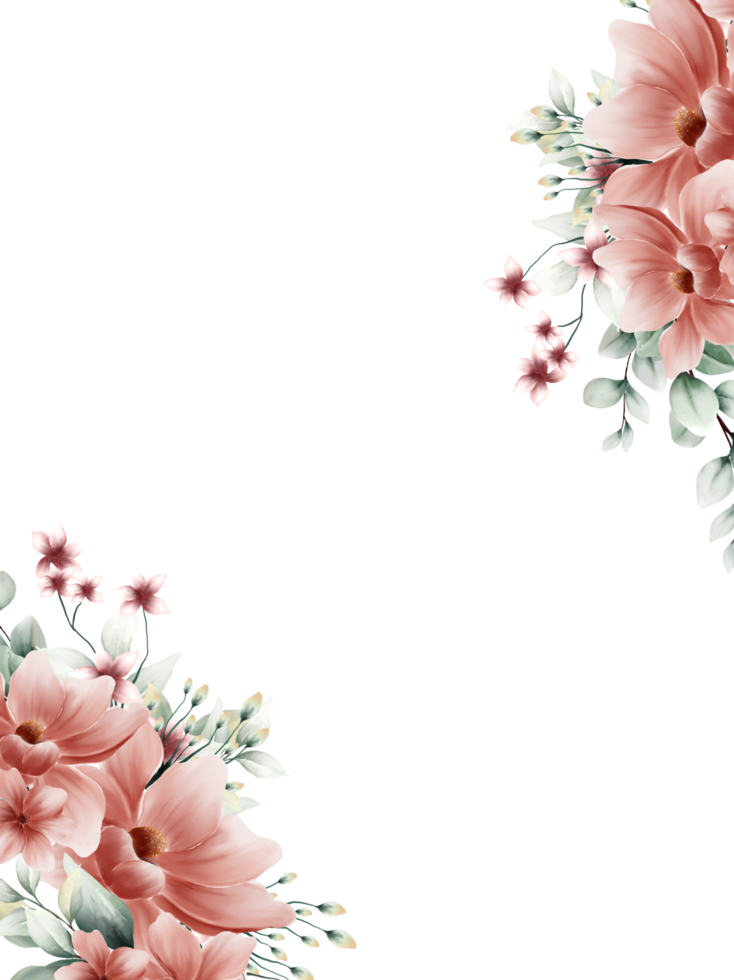 Watercolor flower frame png