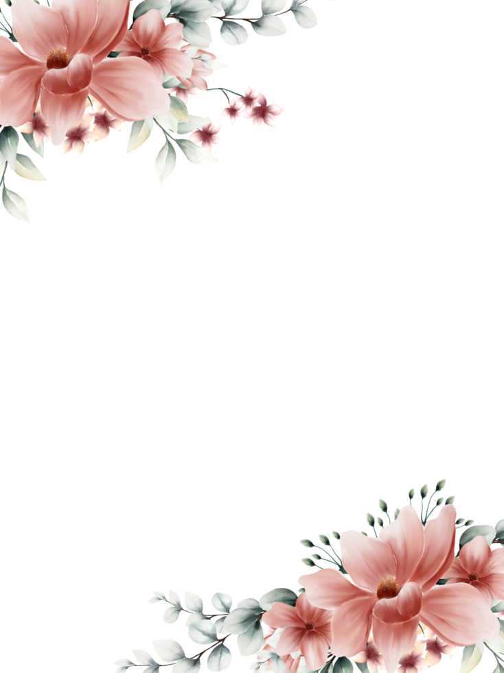 Watercolor flower frame png