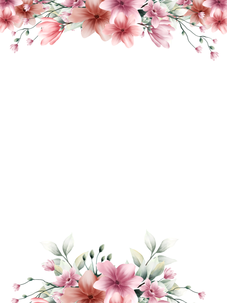 akvarell blomma ram png