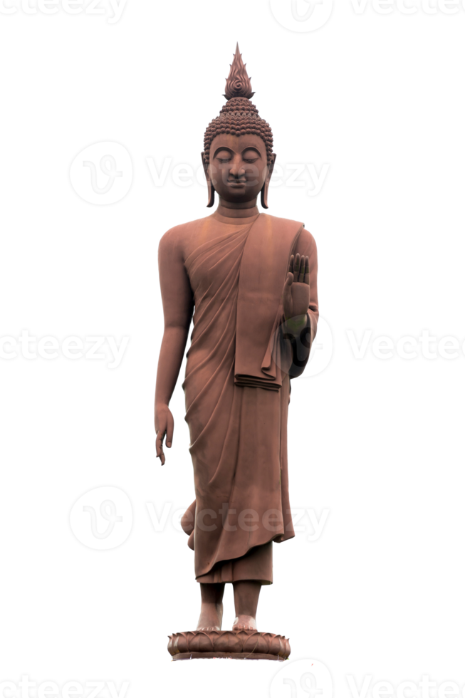 Isolated clipping path buddha statue used as amulets of Buddhism religion.The ancient Buddha png