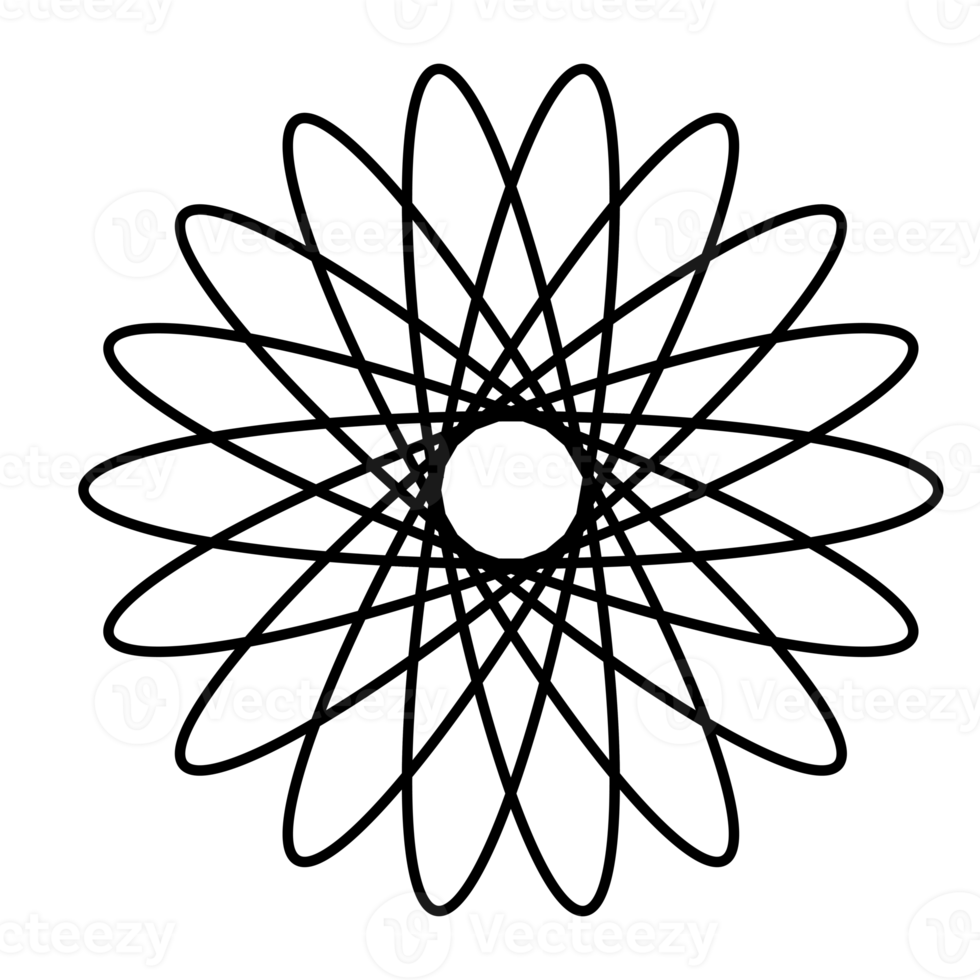 Mandala flower illustration, beautiful mandala with black thin line png